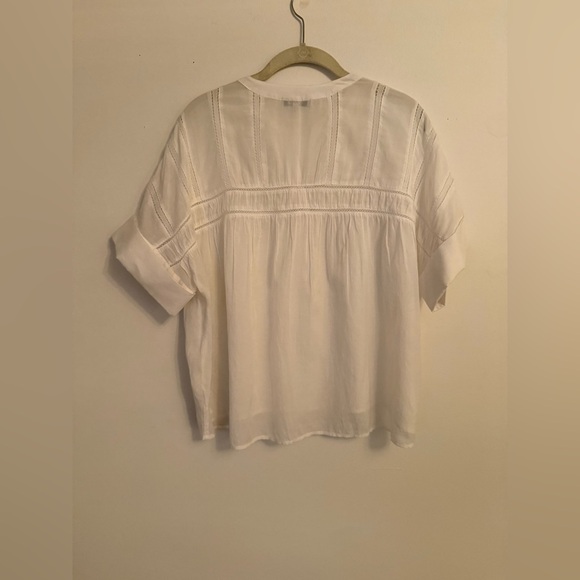 NWOT Madewell Lace-Inset Pintucked Henley Top - Picture 8 of 10